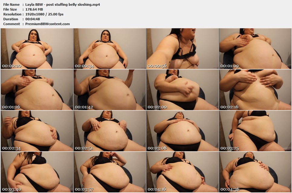 Layla BBW - post stuffing belly sloshing thumbnails Layla BBW - post stuffing belly sloshing thumbnails